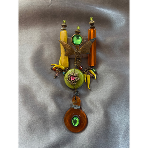 Custom from Egypt pendent Grand Egyptian Revival Necklace in Antique Glass and B